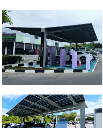 Solar canopy parking — day view
